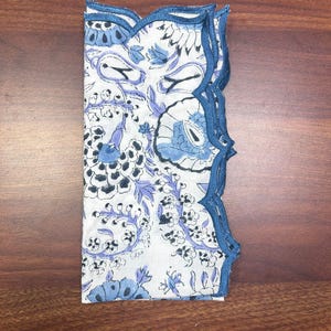 Guardanapos bordados com estampa indiana multicolorida e vieira, guardanapos de algodão floral para mesa de jantar, guardanapos de casamento estilo fazenda, 18 x 18 pol. imagem 6
