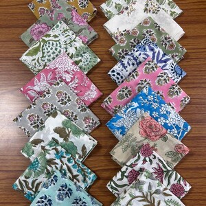 Guardanapos bordados com estampa indiana multicolorida e vieira, guardanapos de algodão floral para mesa de jantar, guardanapos de casamento estilo fazenda, 18 x 18 pol. imagem 4