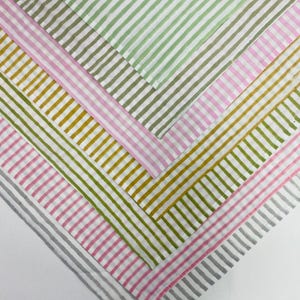 Mix Assorted Striped Cotton Napkins Set, Hand Block Printed Boho Table Linen, Reusable Fabric Napkins for Dining, Bohemian Stripe Home Decor