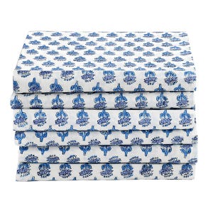 Apatite Blue Indian Block Print Napkins, Floral Cotton Dinning Table Daily Use Napkins, Farmhouse Wedding Event Home Party Napkins 18x18