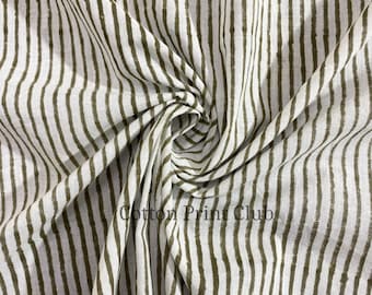 Striped Cotton Fabric by the Yard – 100% Cotton Material for DIY Farmhouse Decor, Pillows, Curtains or Vintage Quilting Crafts