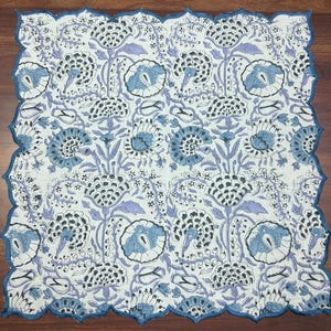 Guardanapos bordados com estampa indiana multicolorida e vieira, guardanapos de algodão floral para mesa de jantar, guardanapos de casamento estilo fazenda, 18 x 18 pol. imagem 5