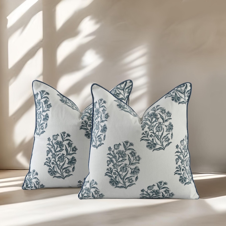 CottonprintclubUSA Hand Block Print Pillow Cover