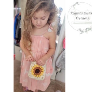 Sac à main bandoulière tournesol BOHO - Modèle au crochet uniquement