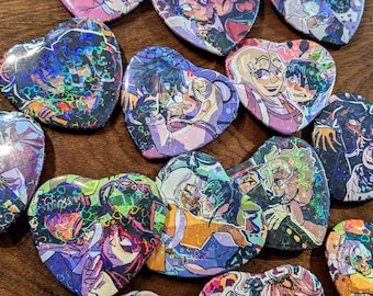 Super Danganronpa 2 Shipping Heart Buttons