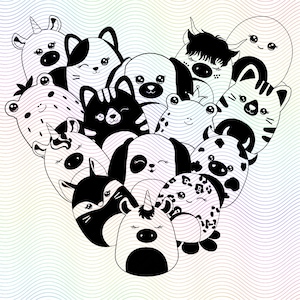 Cute Heart Squishmallow Design Love Squishmallow Png Squishmallow Girl Squishmallow Cow Squishmallow Clipart Png