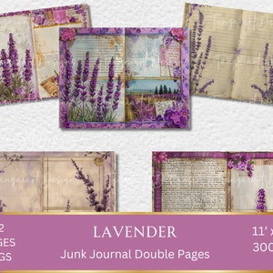 22 Lavender, Junk Journal Printable, Purple Flowers, Digital Download, Botanical, Florals, Ephemera, Kit