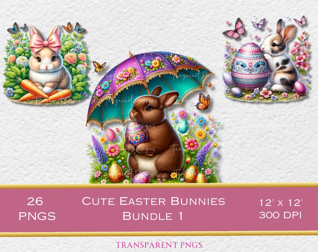 Watercolor Pastel Easter Collection Clipart, 26 PNG Easter Clipart ...