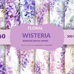 Papel digital de flores, Padrão sem emendas de flores, Estampas florais, Fundo de flores, Papel digital de primavera, Papel digital floral, Álbum de recortes