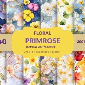 Digitaal bloemenpapier, bloemen naadloos patroon, bloemenprints, bloemenachtergrond, digitaal lentepapier, digitaal bloemenpapier, plakboek