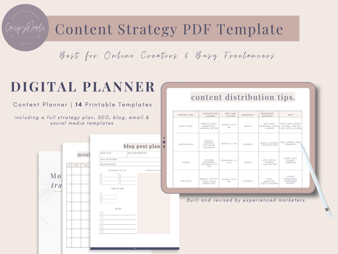 Ultimate Content Planner | Digital Planner | PDF for Freelancers ...