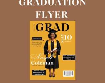 Niestandardowa ulotka ukończenia szkoły | Cyfrowe zaproszenie na ukończenie szkoły | Ogłoszenie klasy 2025