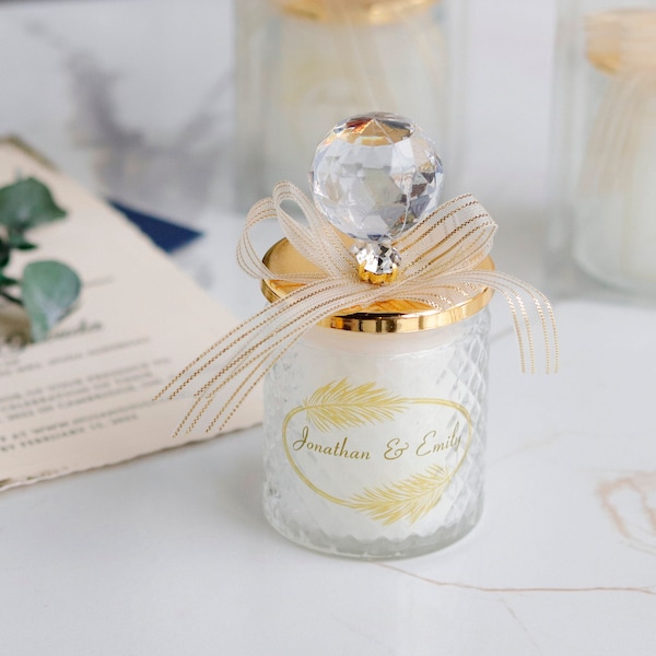 Wedding Favors for Guests, Wedding Favors Candles, Personalized Candle Favors,  Luxury Wedding Favors, Elegant Vanilla Scented Candle Favors