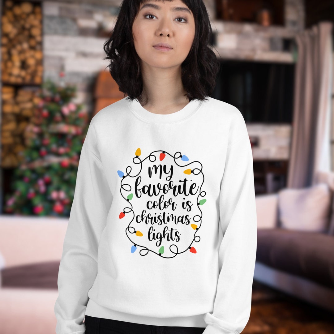 Christmas Lights Sweater My Favorite Color is Christmas Etsy