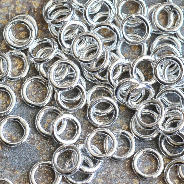 JUMP RINGS heavy - Solid Sterling Silver - Various Sizes - Heavy Open Jump Rings -