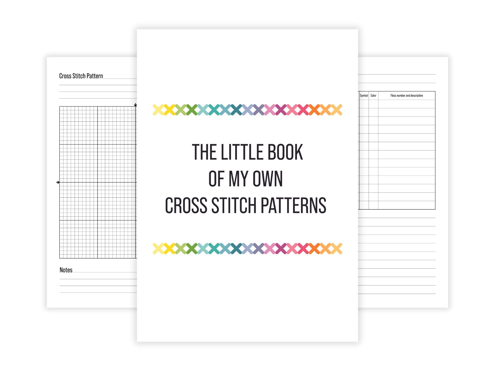 Printable Cross Stitch Pattern Planner Create Your Own Designs 6 Grid ...