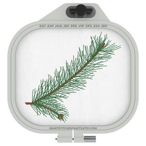 Pine Branch Machine Embroidery Design – Winter Greenery Pattern – 3 Sizes – 9 Formats – Instant Download