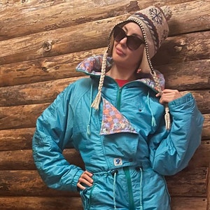 Ski suit L BLUE SEVEN Winter Vintage Skianzug Snowsuit snowboard ski overall jumpsuit retro Old school