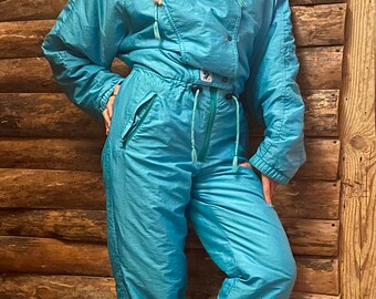 Ski Suit L BLUE SEVEN Winter Vintage Skianzug Snowsuit Snowboard