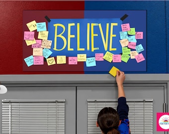 „Glaube und gewinne“-Leinwand, Motivations-Haftnotizen, Geschenk für Fans, Trainer und Ehefrauen