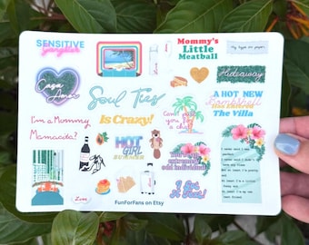 Island of Love Sticker Sheet: Reality TV Fan  Vinyl Hand Drawn Hand Made