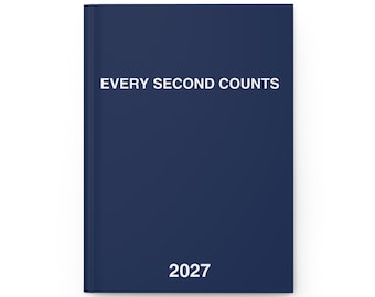 Notizbuch „Jede Sekunde zählt 2027“ mit „Let It Rip“-Rückseite