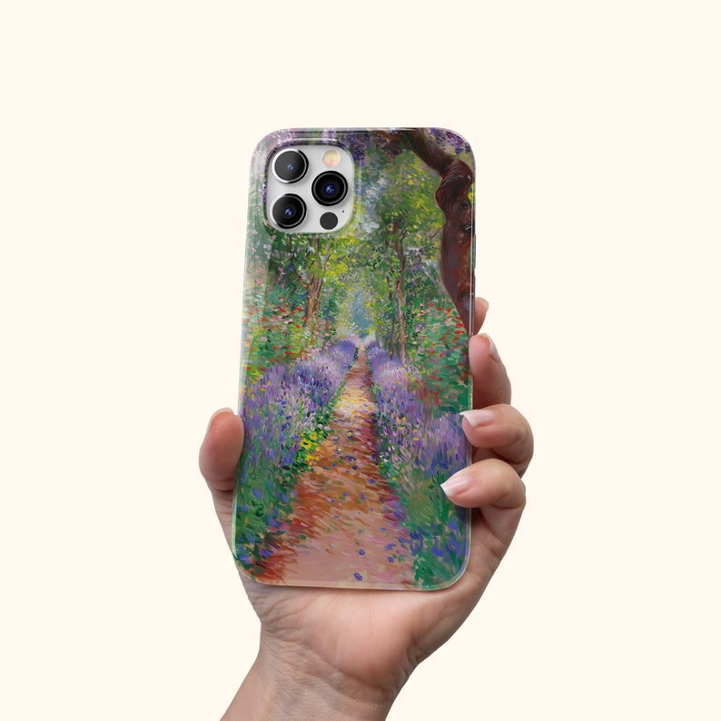 Claude Monet "Garden at Giverny" Inspire Phone Case Famous Impressionism Fine Art Cover Gift for Art Lover Floral Monet Painting Phone Cover image 7