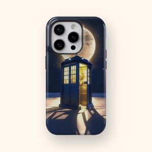 Etui na iPhone'a z motywem Tardis z Dr Who, Prezent dla fana Dr Who, Prezent Tardis, Whovian, Budka policyjna, Wehikuł czasu, Wybuchające pudełko, Mashup Art, Etui Glow Co.