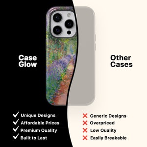 Claude Monet "Garden at Giverny" Inspire Phone Case Famous Impressionism Fine Art Cover Gift for Art Lover Floral Monet Painting Phone Cover image 3