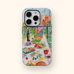 Estuche para teléfono con collage de paisaje urbano, regalo para álbum de recortes, collage abstracto, tablero de estado de ánimo, estuche para teléfono, collage primaveral coqueto para iPhone, regalo para chica de ciudad