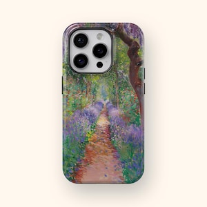 Claude Monet "Garden at Giverny" Inspire Phone Case Famous Impressionism Fine Art Cover Gift for Art Lover Floral Monet Painting Phone Cover image 1