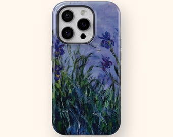 Claude Monet "Irises" Phone Case, Oil Painting Cover Fit for iPhone, Monet Garden Art, Museum Impressionist Design, Famous Oil Painting Case