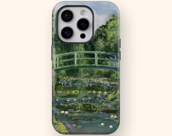 Etui na telefon Claude'a Moneta "Lilie wodne Japoński most" na iPhone'a 14 13 12 11 Pro Max XS XR SE Słynne dzieło sztuki Etui na telefon z malowniczym wzorem