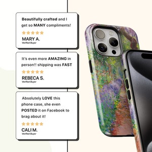 Claude Monet "Garden at Giverny" Inspire Phone Case Famous Impressionism Fine Art Cover Gift for Art Lover Floral Monet Painting Phone Cover image 9