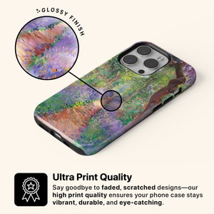 Claude Monet "Garden at Giverny" Inspire Phone Case Famous Impressionism Fine Art Cover Gift for Art Lover Floral Monet Painting Phone Cover image 5
