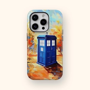 Doctor Who TARDIS  iPhone Case, Blue Police Box Phone Cover For iPhone 14 13 12 Mini XR 7 8 Case, Gift for Artists, Colorscape, Case Glow Co