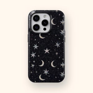 Space Stars Moon Phone Case Galaxy Night Sky Celestial Constellation Painting Cover for iPhone 16 15 14 12 Mini And Samsung S25 S24 S23 Gift