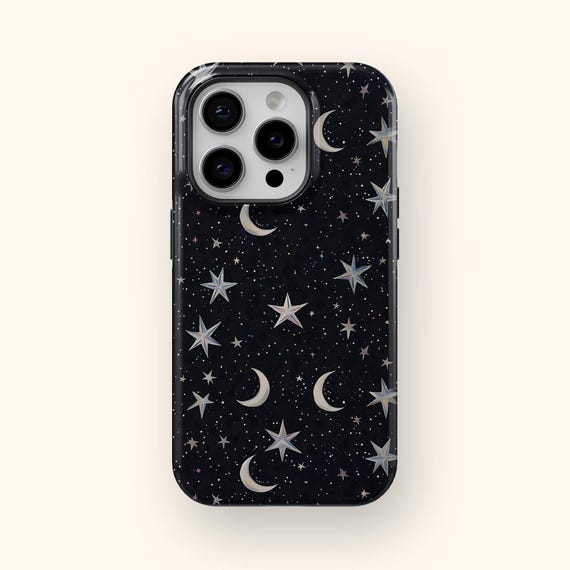Space Stars Moon Phone Case Galaxy Night Sky Celestial Constellation Painting Cover for iPhone 16 15 14 12 Mini And Samsung S25 S24 S23 Gift