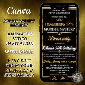 Roaring 20&#39;s Geburtstagseinladung, 1920er Jahre Murder Mystery Gatsby Cotton Club lobpreis-Geburtstag, Jubiläum, Abschlussball - jedes Alter
