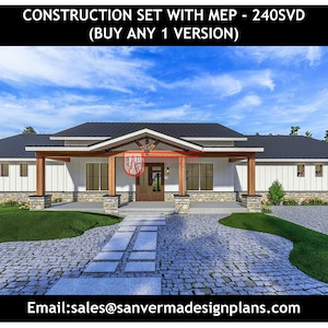 4 Bedroom Barndominium Floor Plan | 3.5 Bath | 2 Car Garage - 2622 Sq Ft Drawing  Blueprints #240SVD