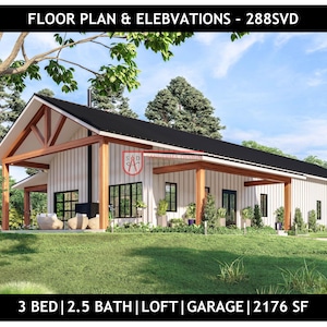 Barndomium Grundriss mit Loft | 3 Schlafz., 2.5B., Garage (PDF) | 288SVD