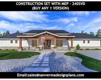 4-Bedroom Barndom Grundriss | Zeichnung Blueprints | 240SVD Versionen