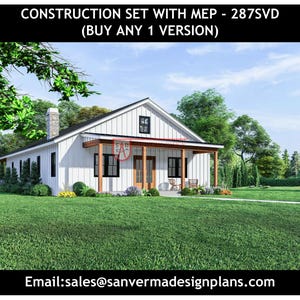 40x50 Barndominium Plan – 4 Bedroom 3 Bath with Porch – 287SVD Versions