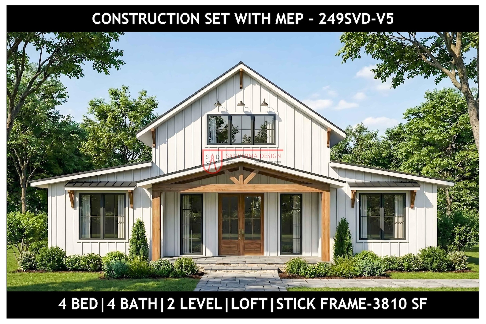 Loft Stick 4 Bedroom Barndominium Floor Plan | Open Concept, Loft, Stick Frame ...