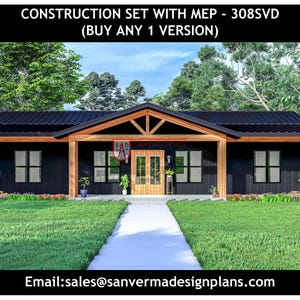 40x60 Barndominium Floor Plan | 4 Bed | Drawings Blueprints | 308SVD Versions