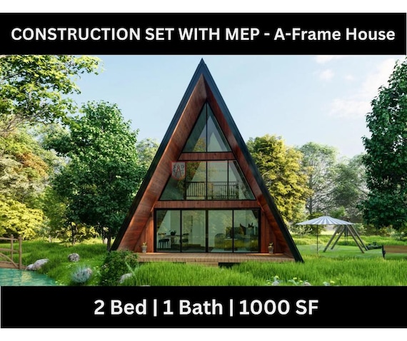 A-Frame House Plan | 1000 SF Cabin Design (PDF) | 217SVD
