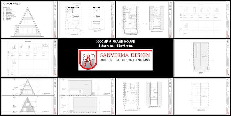 A-Frame House Plan | 1000 SF Cabin Design (PDF) | 217SVD image 9