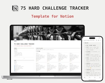75 Hard Challenge Tracker Notion Template | Daily Progress Tracker | Health & Fitness, Habits, Goals