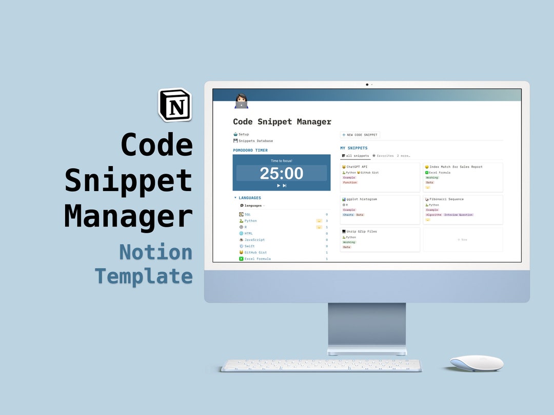 Notion Code Snippet Manager Notion Template Programming, Coding, and ...