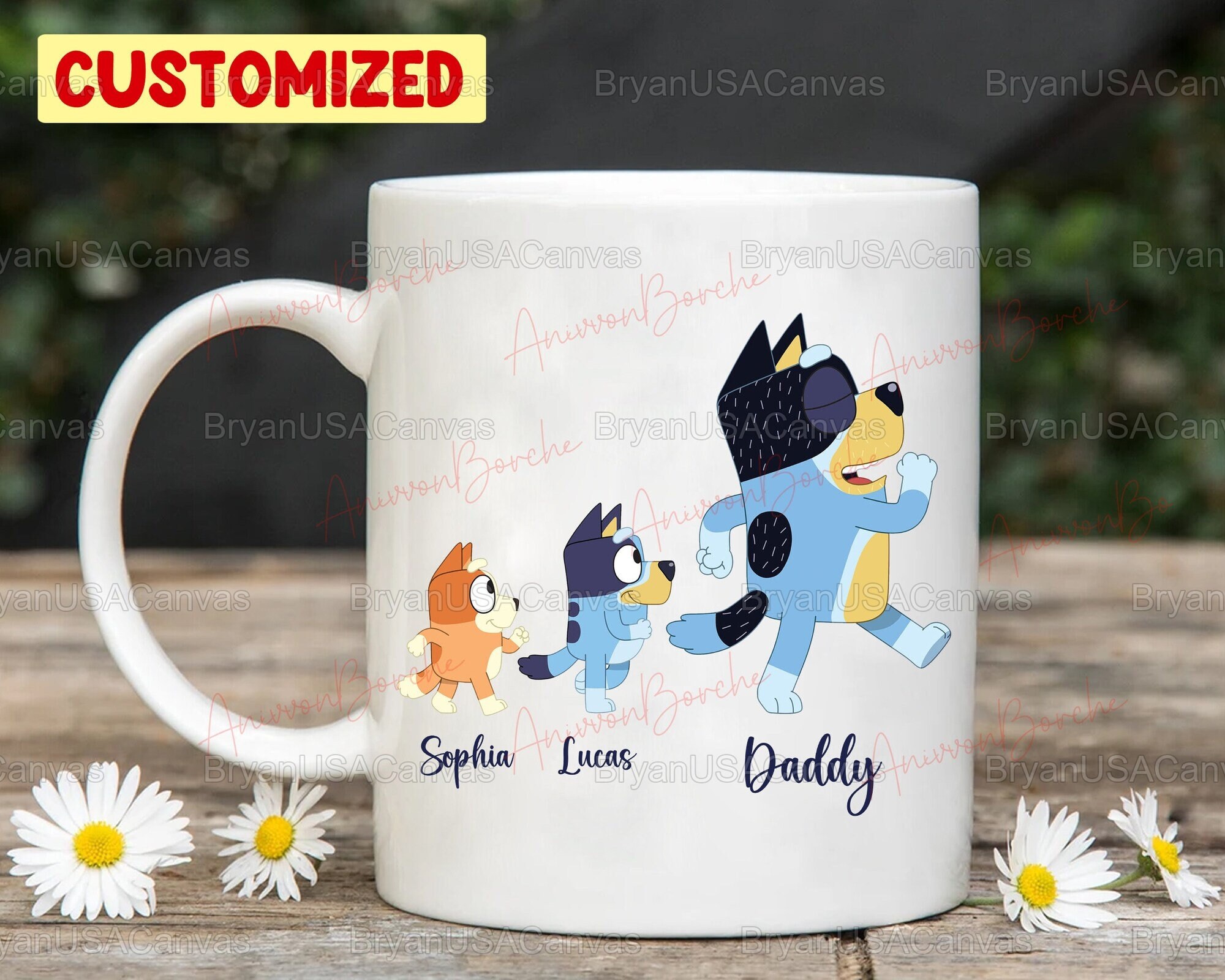 Personalized Bluey Dad Mug Dad Bluey Kids Mug Gift for Dad Etsy Australia